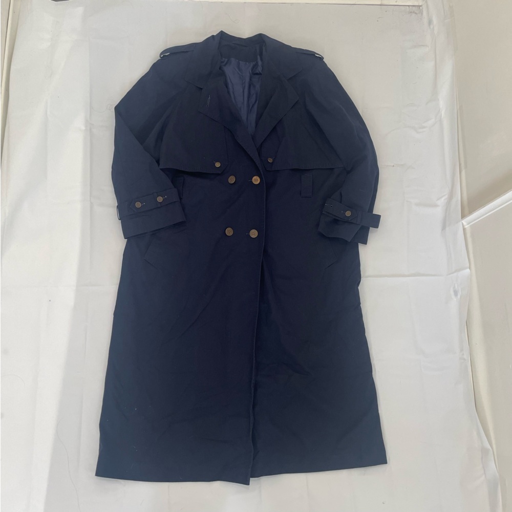 🔹 Collection Elegant Navy Blue Trench Coat – Size 13/14 🔹 - Picture 7 of 16